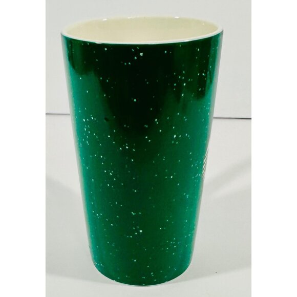 Starbucks Coffee Green Speckled Ceramic Tall Coffee Mug 16 Oz Mermaid Logo - Picture 7 of 9